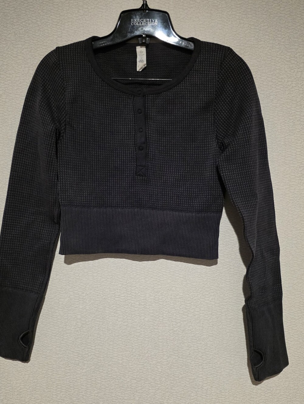Offline By Aerie Waffleknit Long Sleeve Crop Top Small